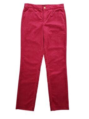 Talbots Women’s Size 8 Red Velveteen Straight Leg Pants Mid Rise Stretch